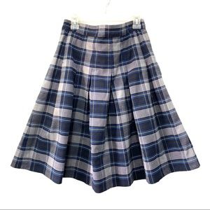 School Girl Skirt Plaid Pleated Knee Length 28 6